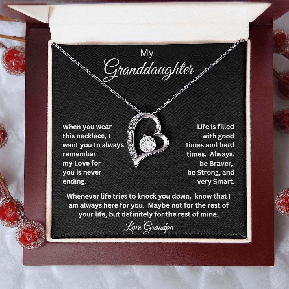 TO MY GRANDDAUGHTER LOVE GRANDPA FOREVER LOVE NECKLACE
