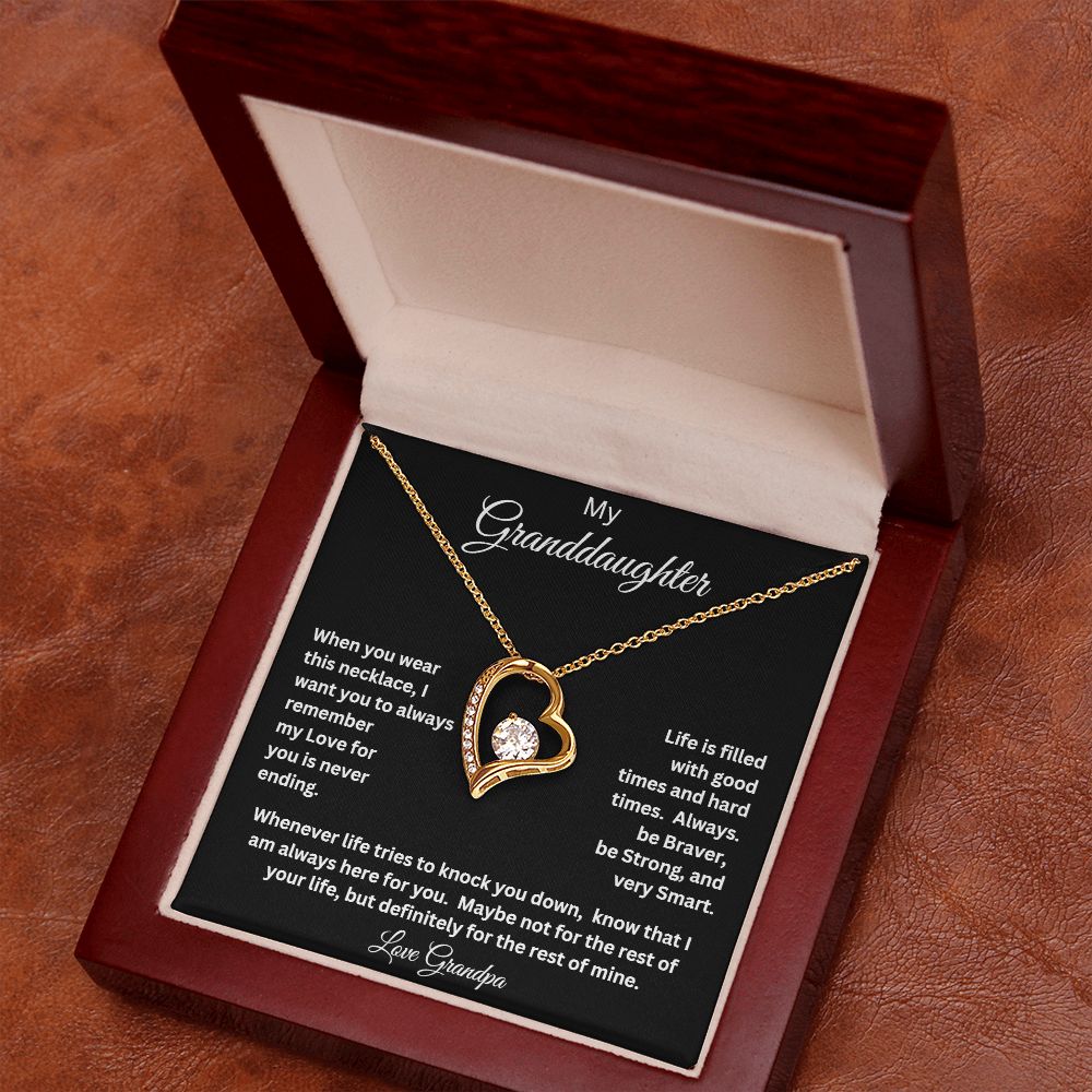 TO MY GRANDDAUGHTER LOVE GRANDPA FOREVER LOVE NECKLACE