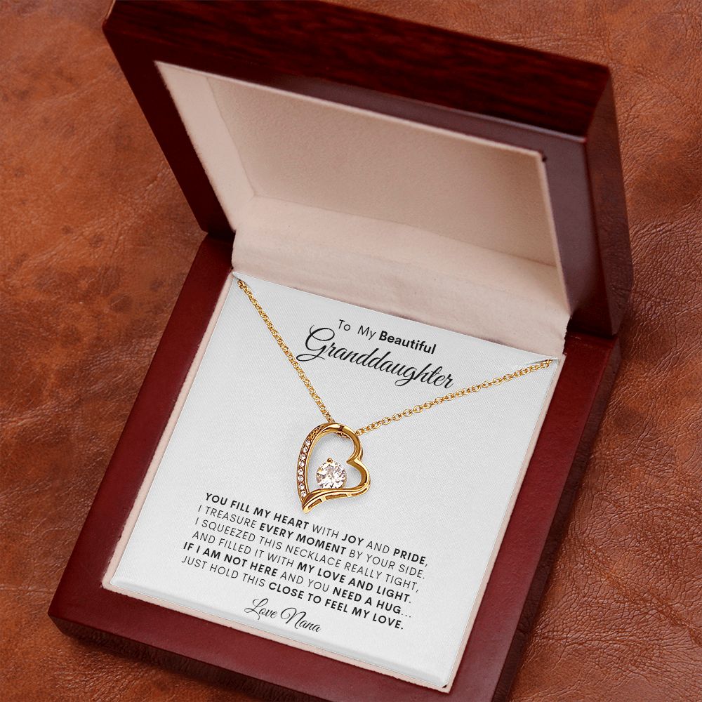TO MY BEAUTIFUL GRANDDAUGHTER LOVE NANA FOREVER LOVE NECKLACE