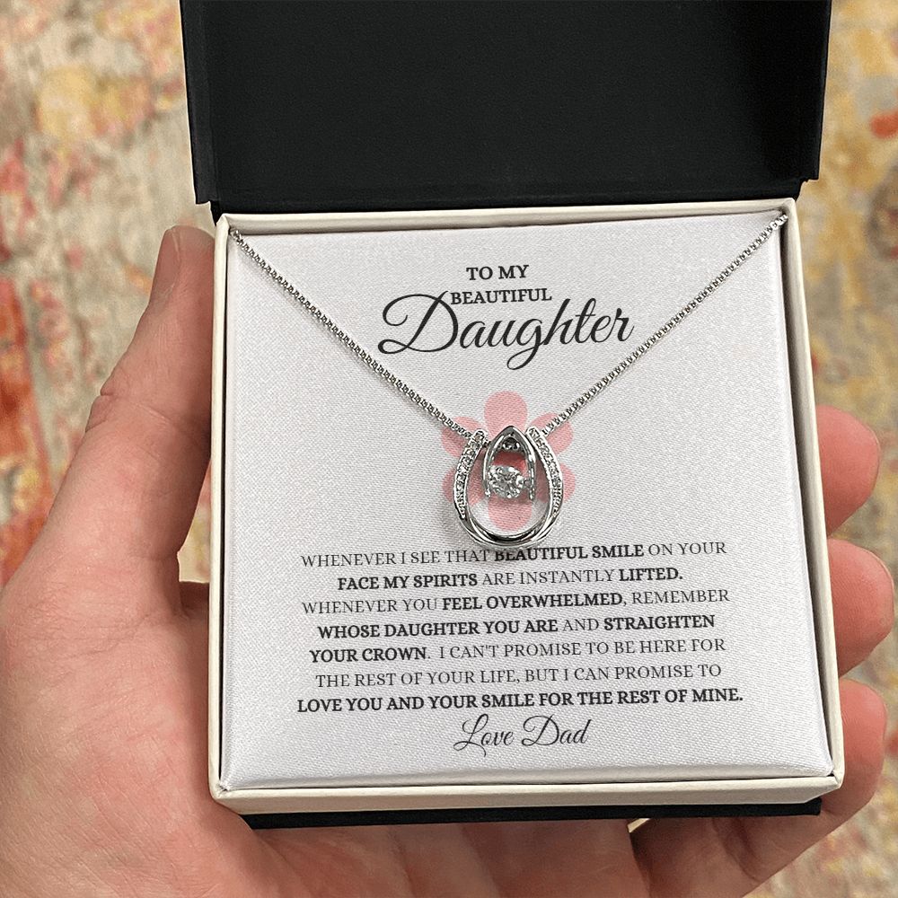 TO MY BEAUTIFUL DAUGHTER LUCKY IN LOVE NECKLACE