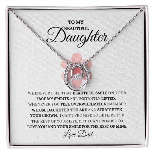 TO MY BEAUTIFUL DAUGHTER LUCKY IN LOVE NECKLACE
