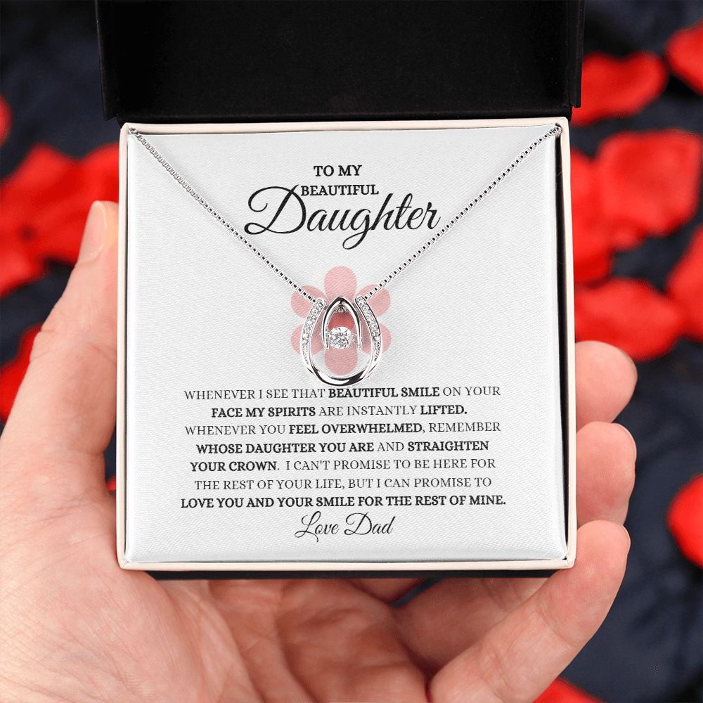 TO MY BEAUTIFUL DAUGHTER LUCKY IN LOVE NECKLACE