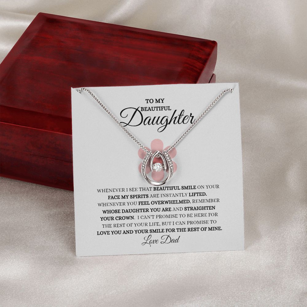 TO MY BEAUTIFUL DAUGHTER LUCKY IN LOVE NECKLACE