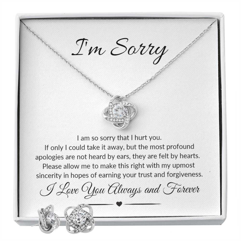 I am Sorry Love Knot necklace