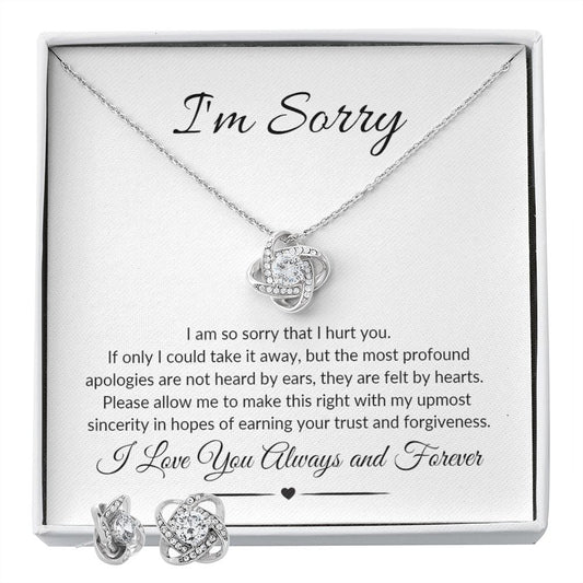 I am Sorry Love Knot necklace