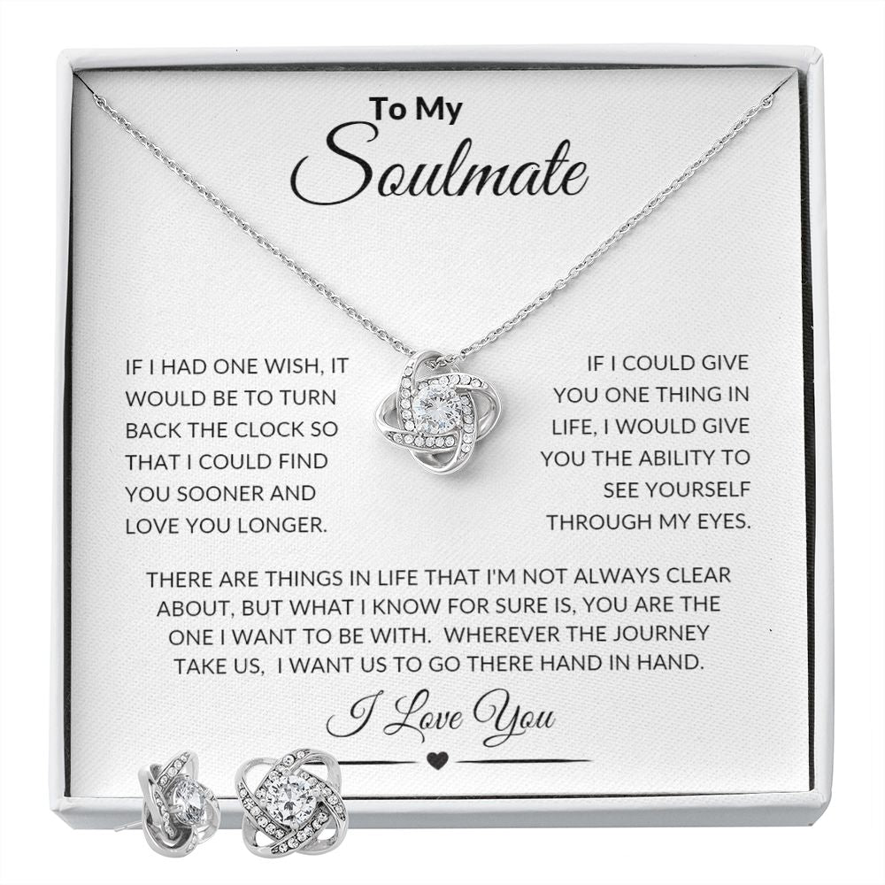 To My Soulmate Love Knot Necklace