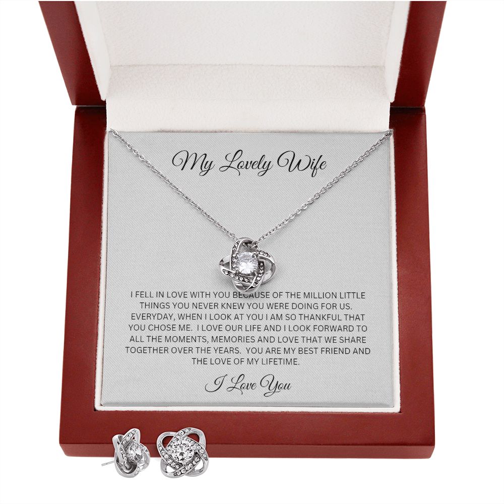 MY LOVELY WIFE I LOVE YOU LOVE KNOT NECKLACE