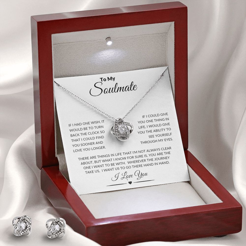 To My Soulmate Love Knot Necklace