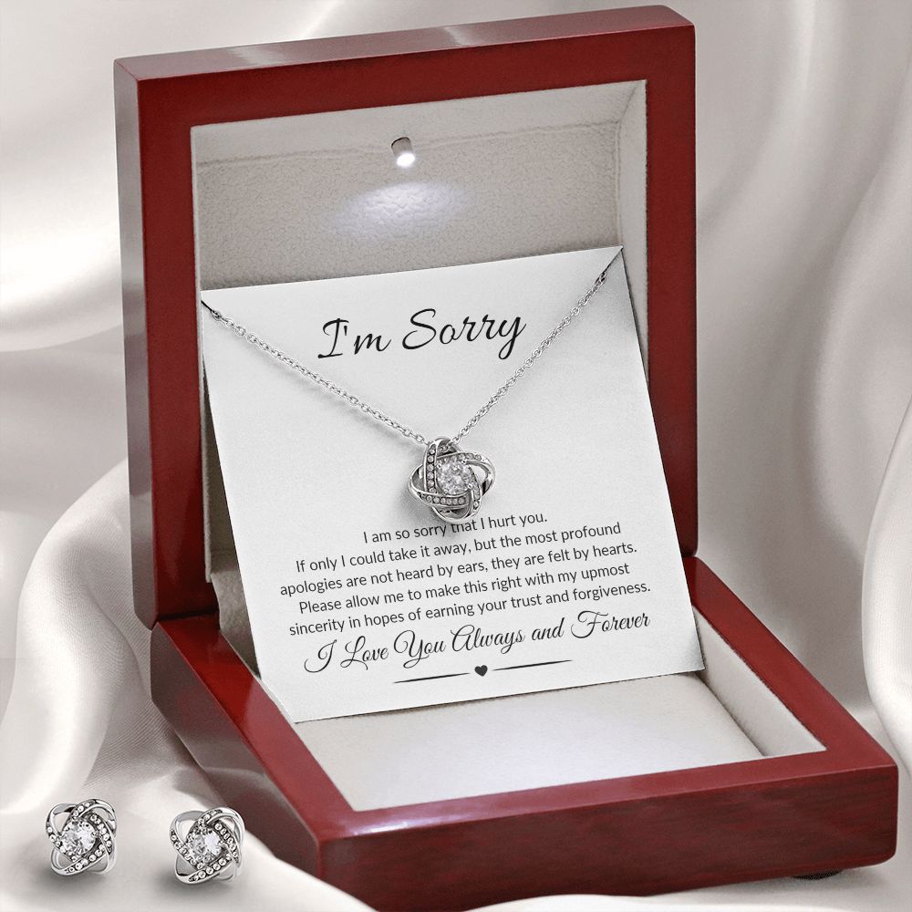 I am Sorry Love Knot necklace
