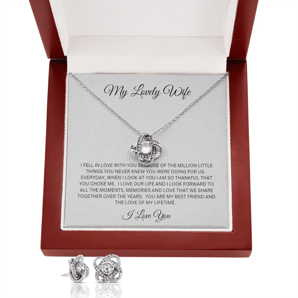 MY LOVELY WIFE I LOVE YOU LOVE KNOT NECKLACE