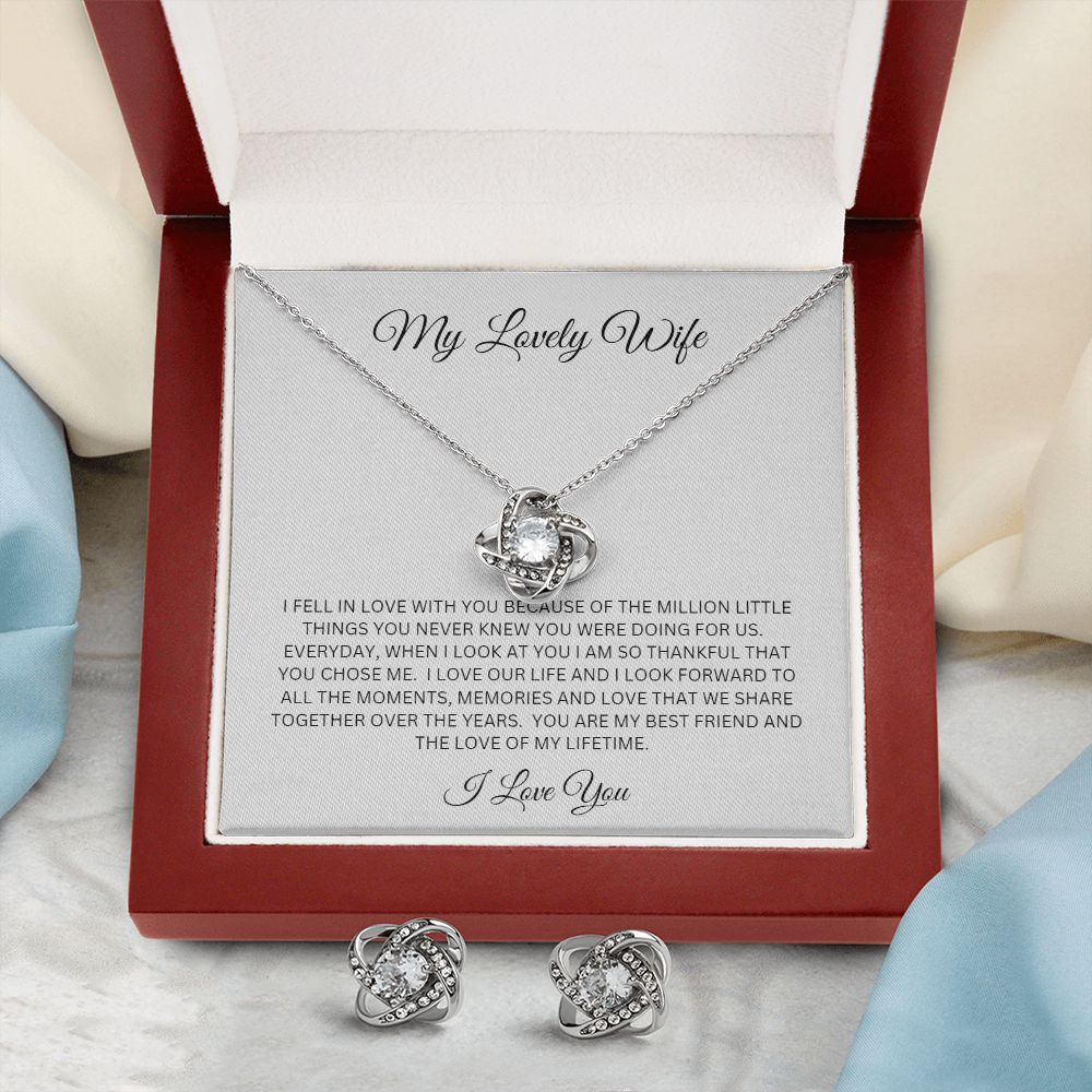 MY LOVELY WIFE I LOVE YOU LOVE KNOT NECKLACE