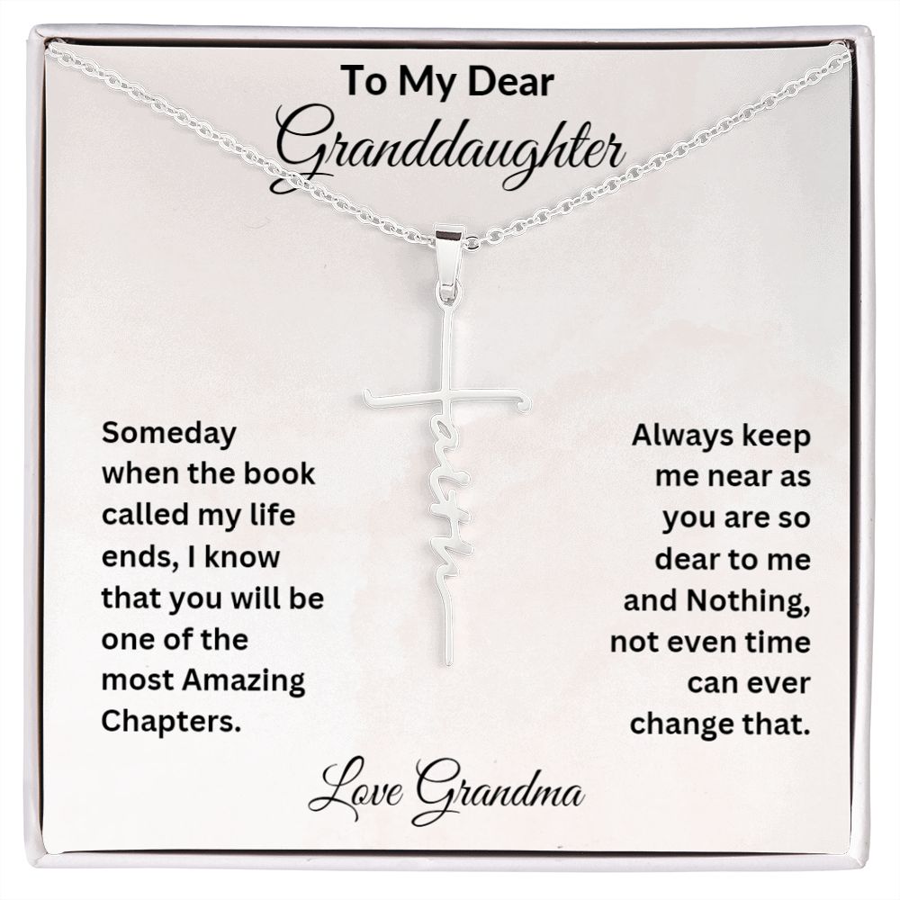 To My Granddaughter Faith Cross Necklace