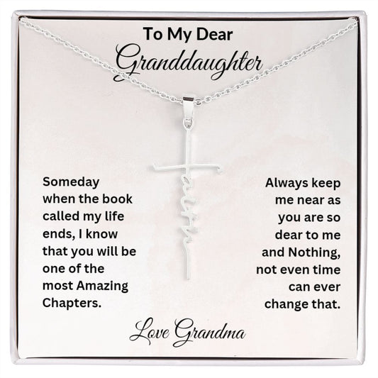 To My Granddaughter Faith Cross Necklace