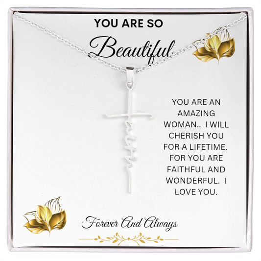 YOU ARE SO BEAUTIFUL FAITH CROSS NECKLACE