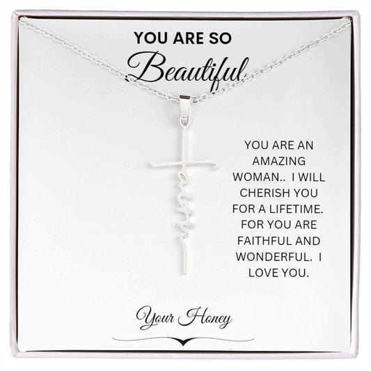 YOU ARE SO BEAUTIFUL FAITH CROSS NECKLACE