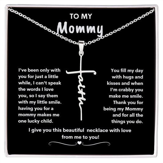 TO MY MOMMY FAITH CROSS NECKLACE