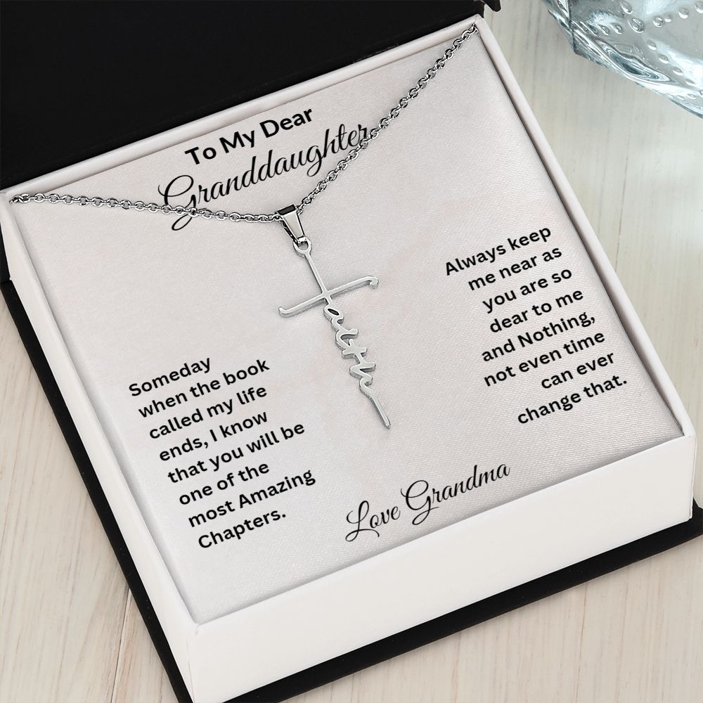To My Granddaughter Faith Cross Necklace