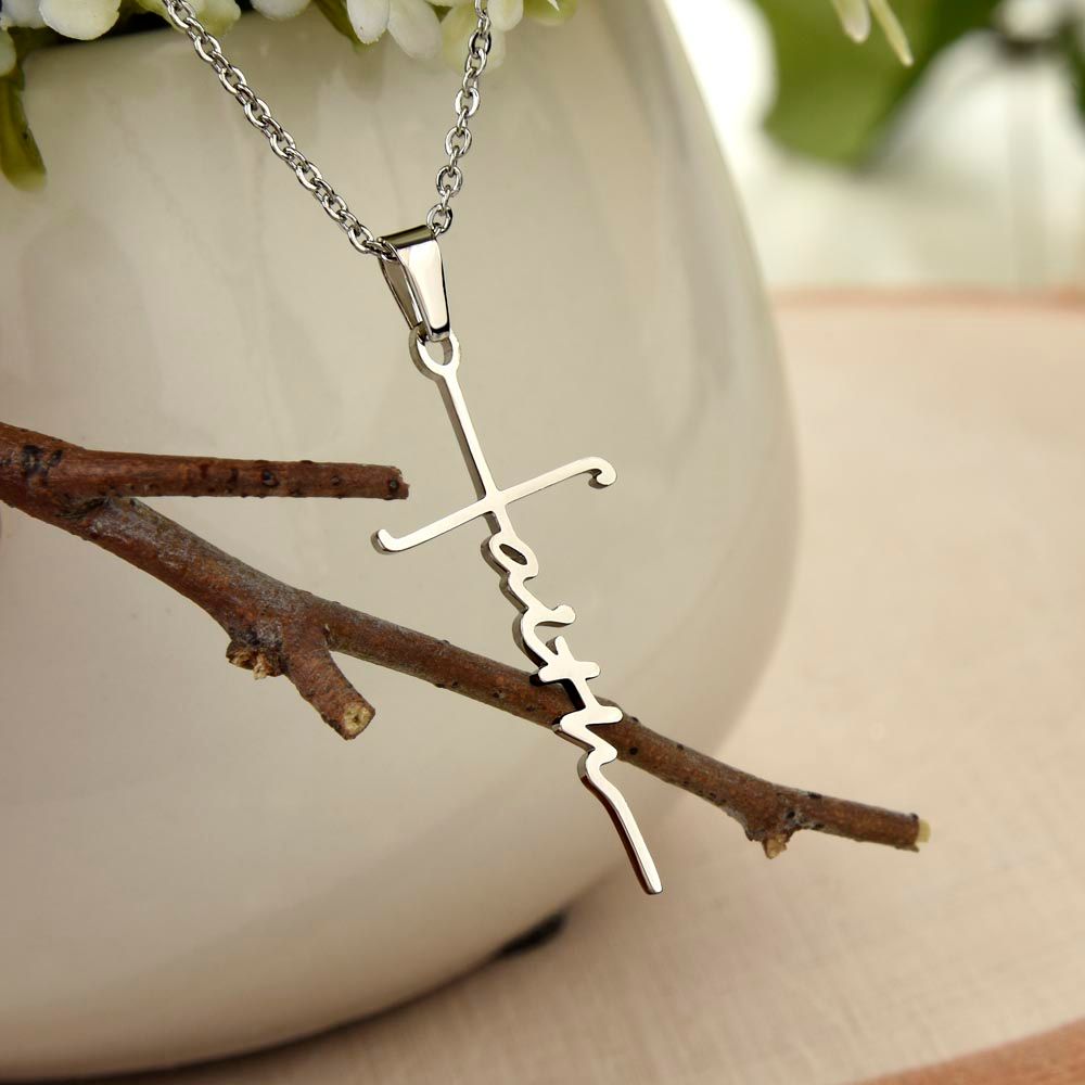 To My Granddaughter Faith Cross Necklace