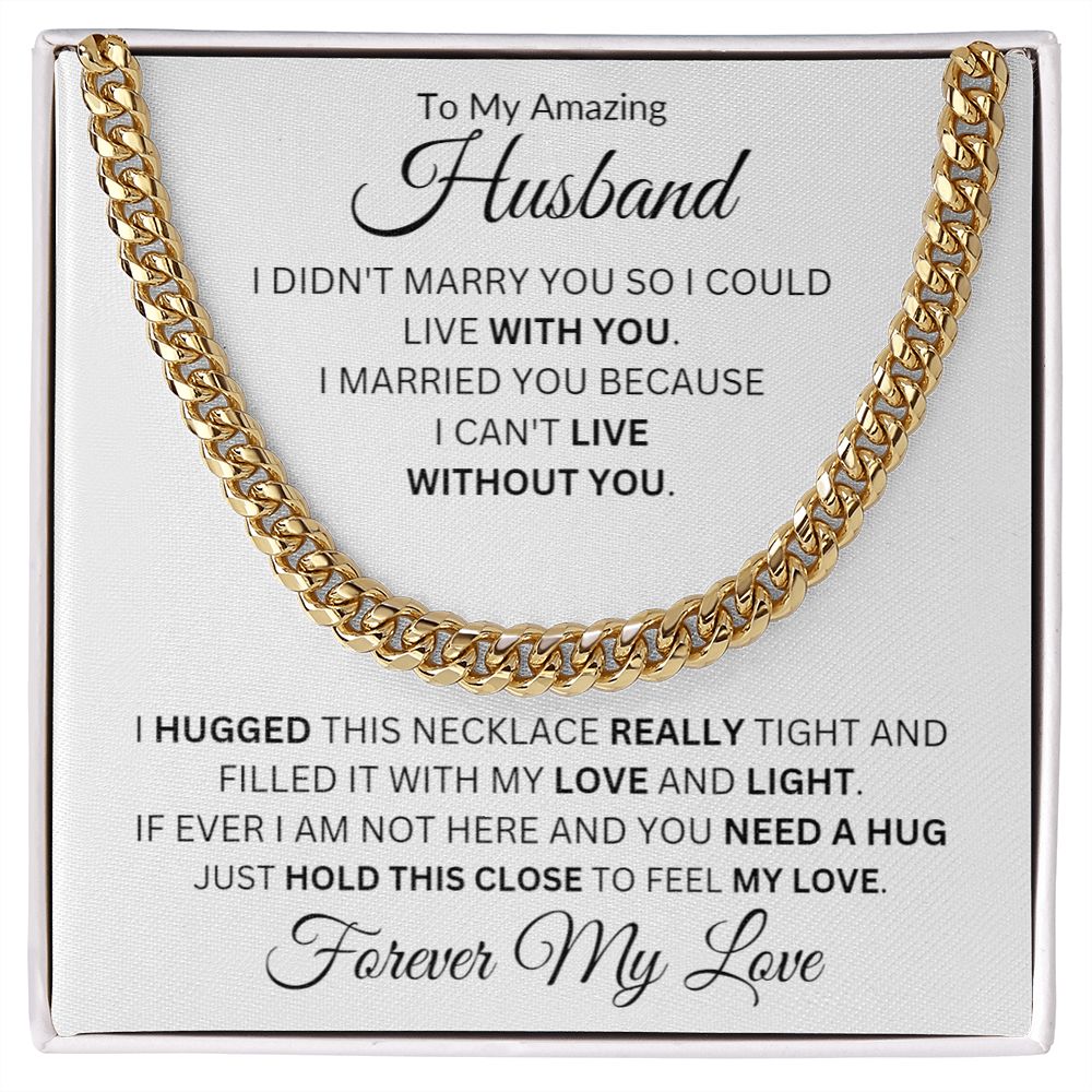 TO MY AMAZING HUSBAND CUBAN CHAIN NECKLACE