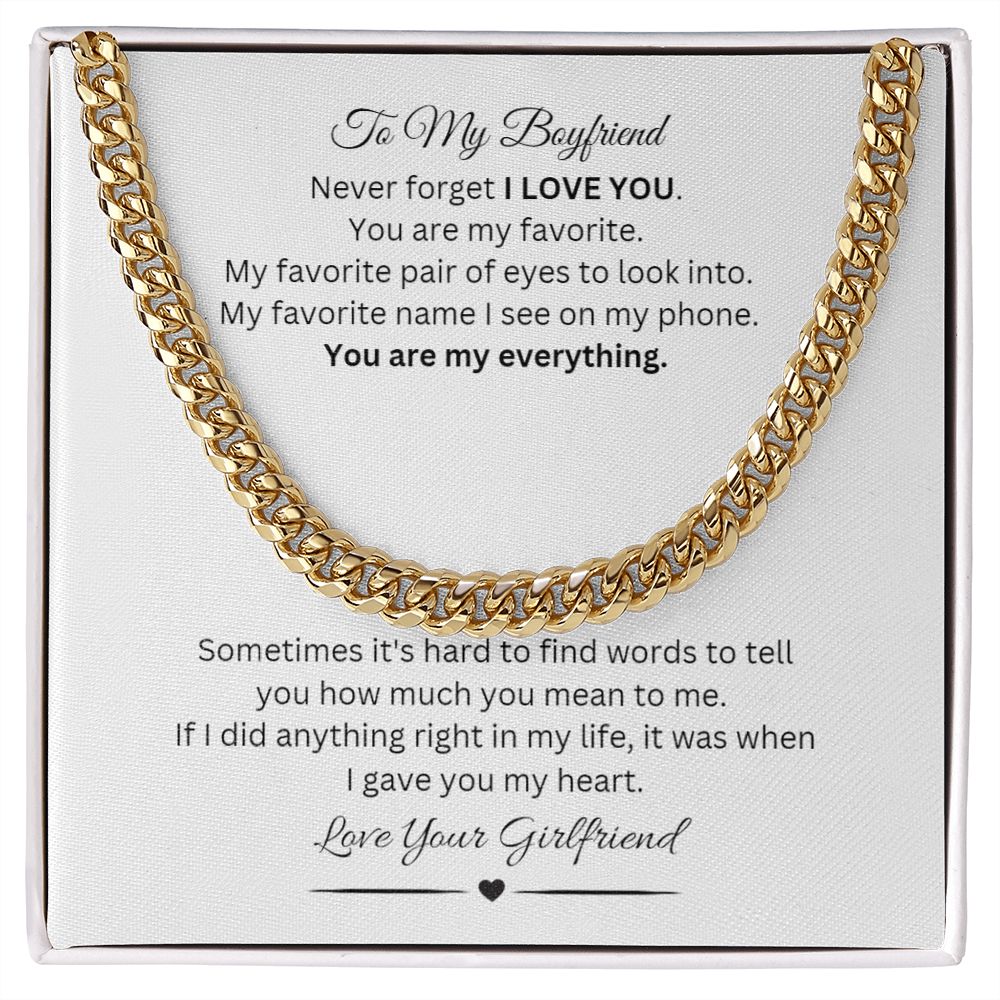 To My Boyfriend Cuban Chain