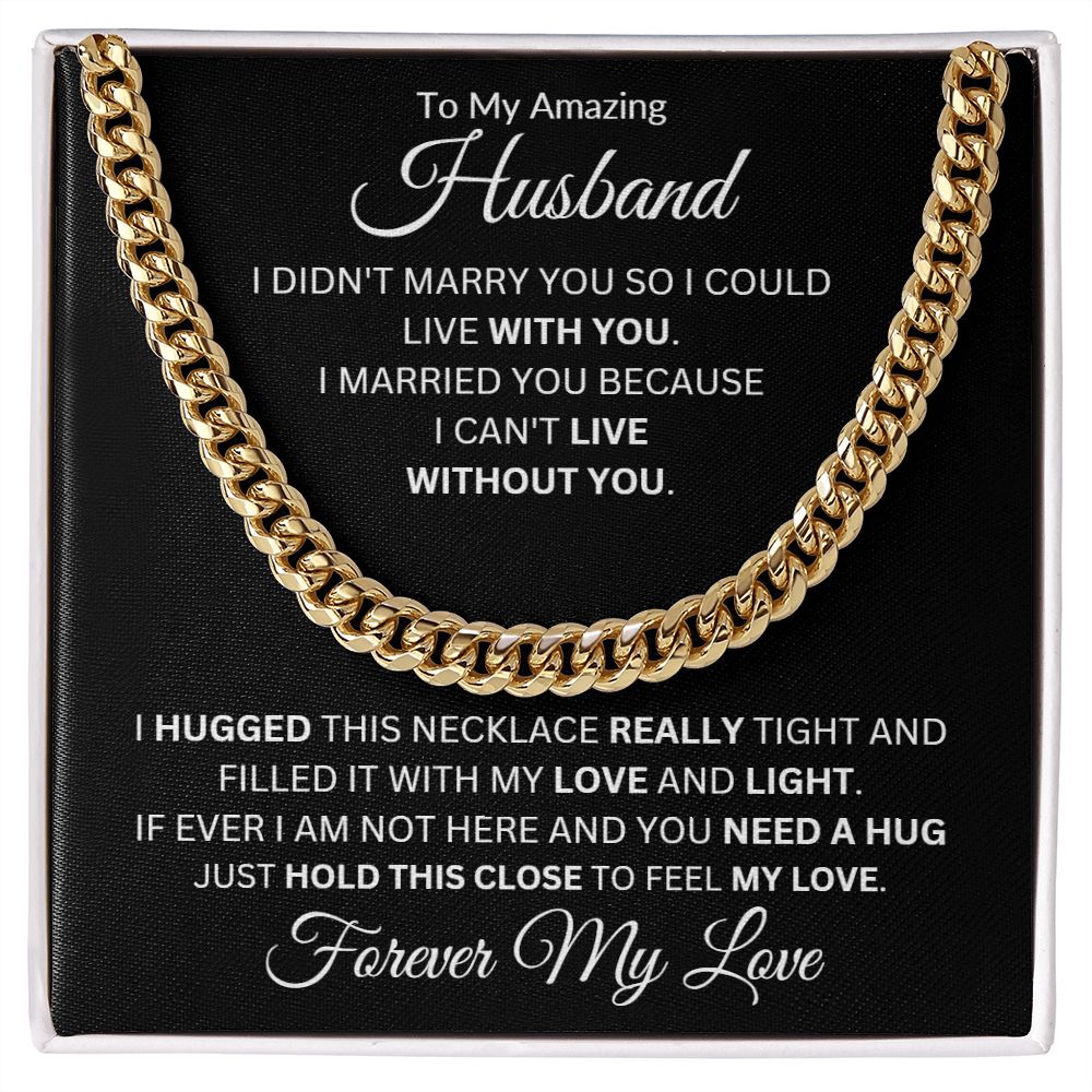 TO MY AMZING HUSBAND CUBAN CHAIN NECKLACE