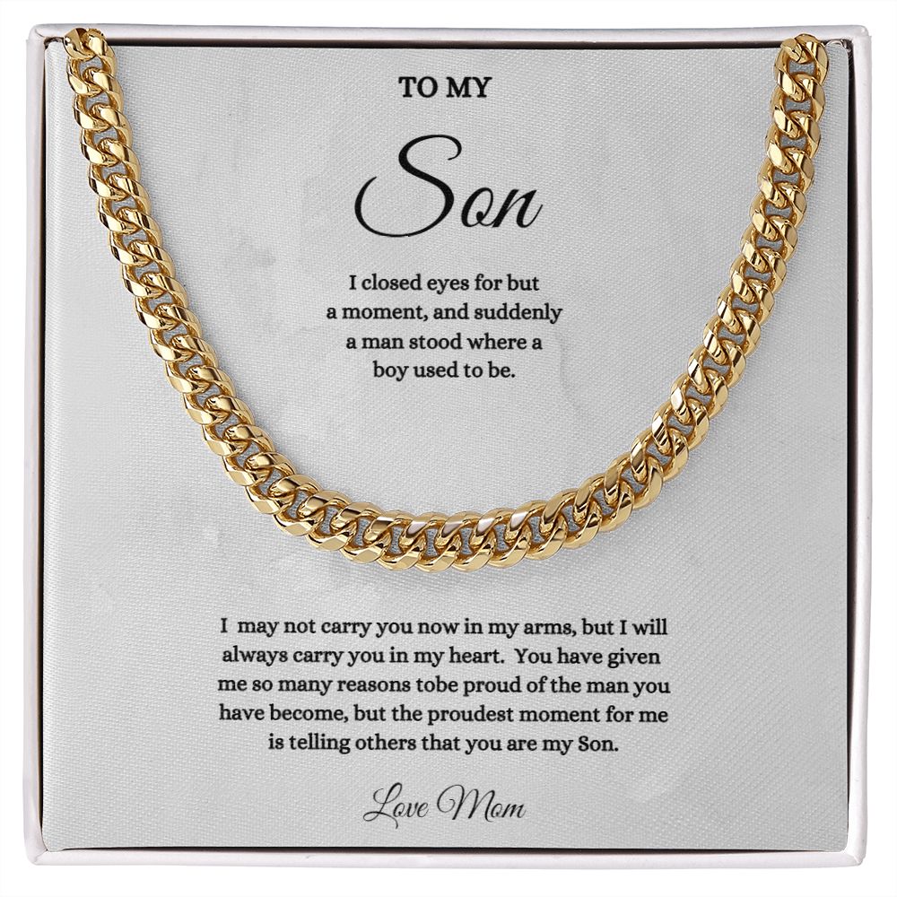 TO MY SON CUBAN CHAIN NECKLACE