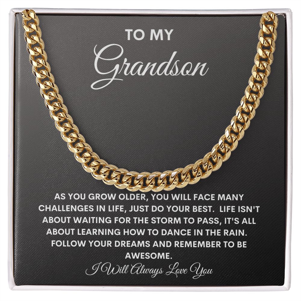 TO MY GRANDSON CUBAN CCHAIN
