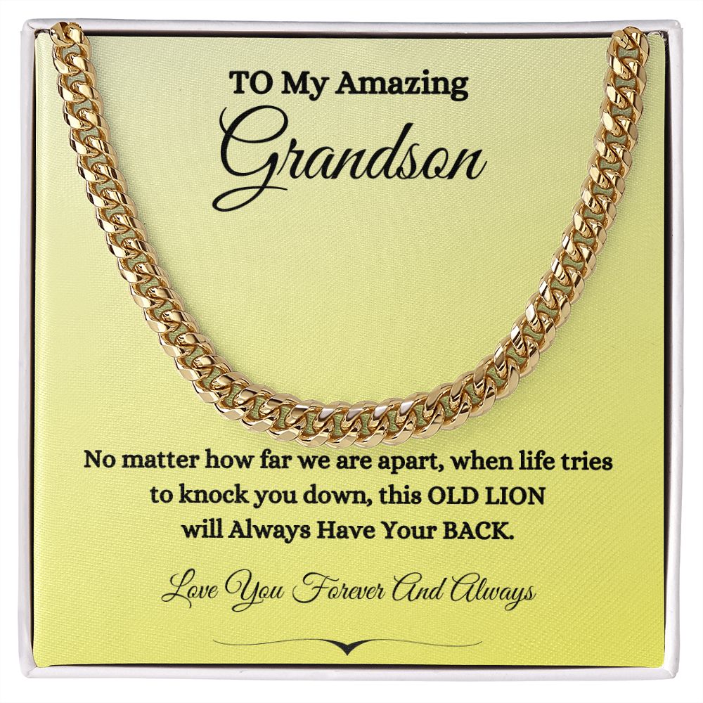 TO MY AMAZING GRANDSON CUBAN LINK CHAIN