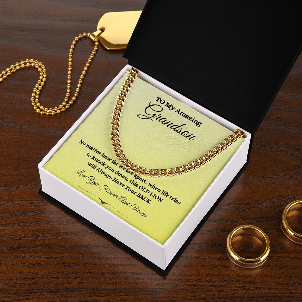 TO MY AMAZING GRANDSON CUBAN LINK CHAIN