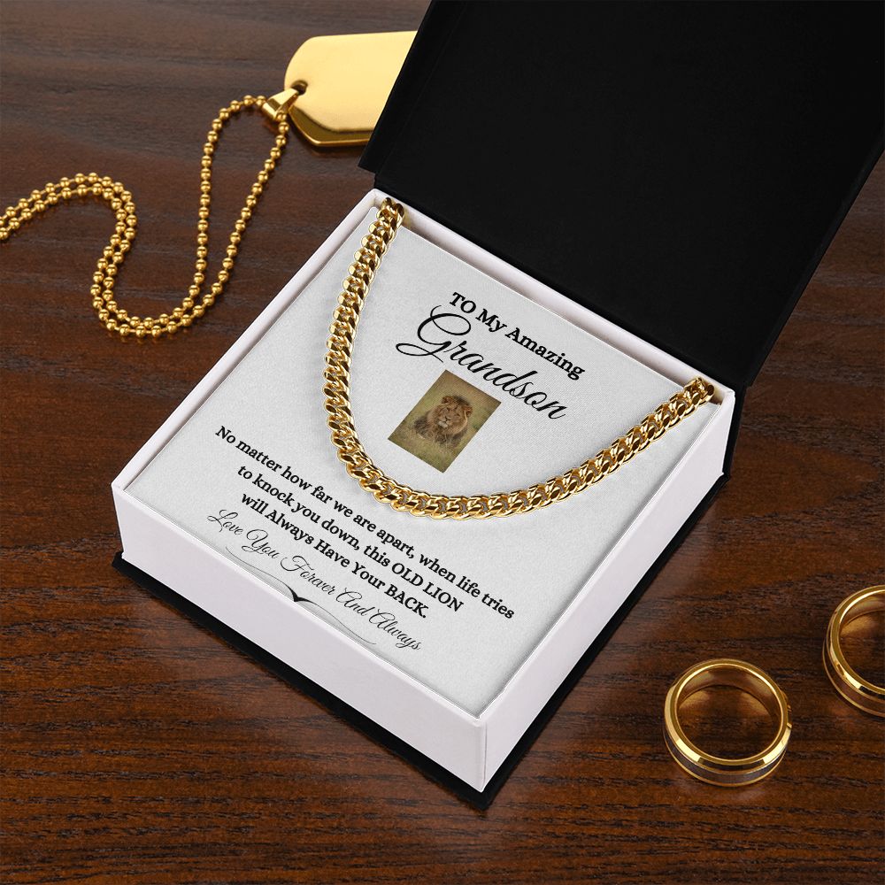 TO MY AMAZING GRANDSON CUBAN CHAIN NECKLACE