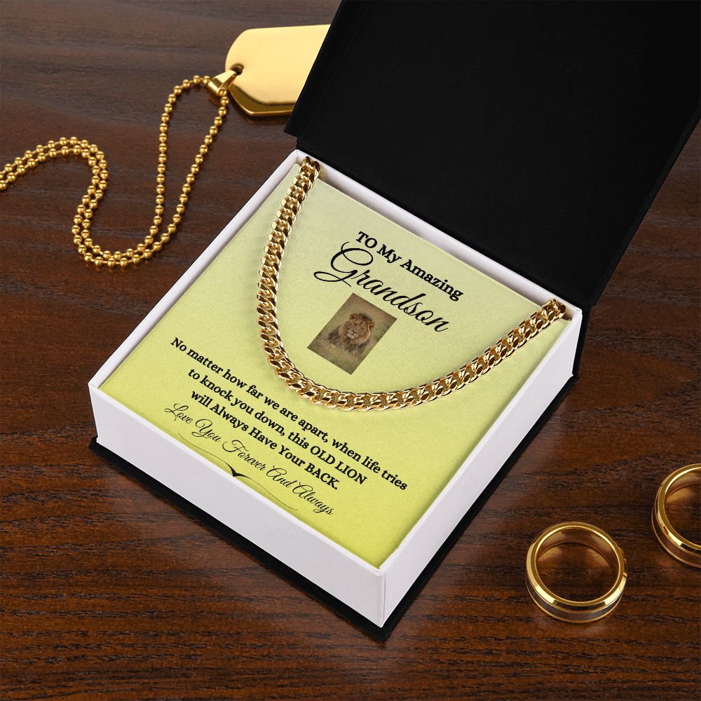 TO MY AMAZING GRANDSON CUBAN CHAIN NECKLACE