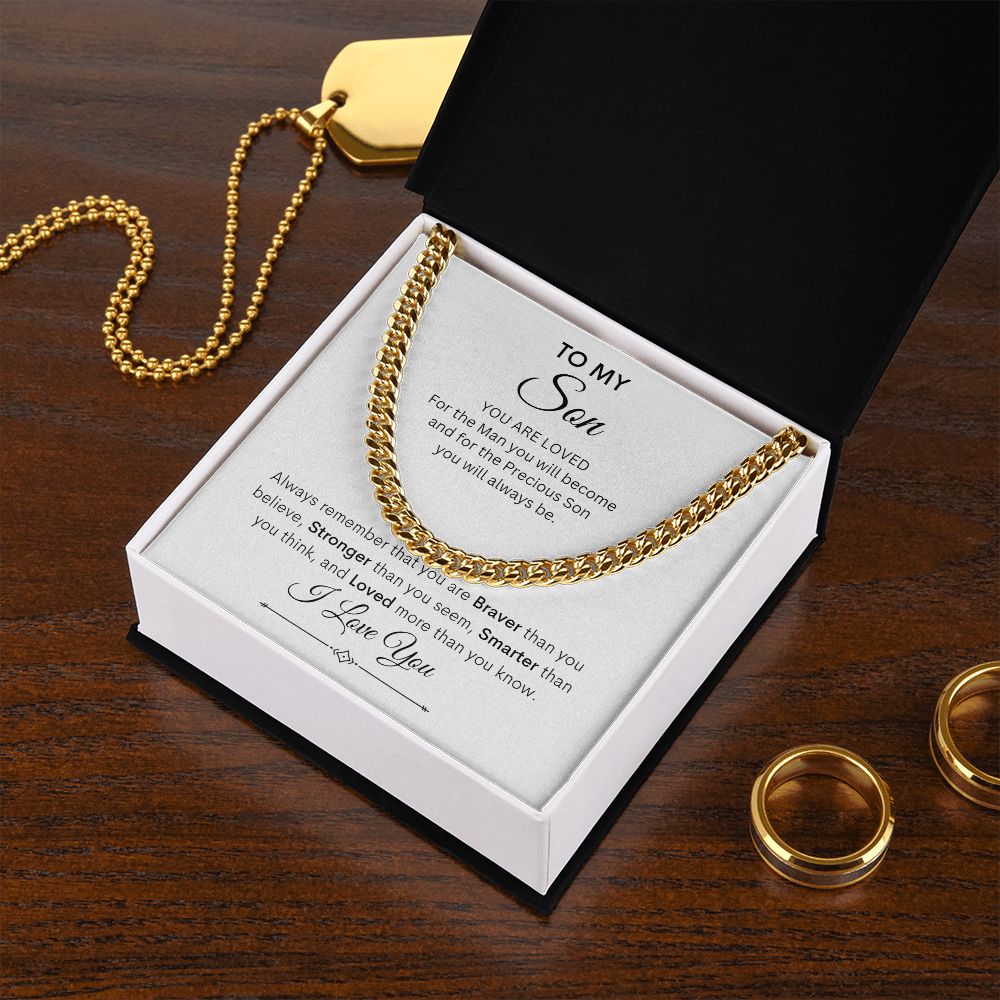 TO MY SON CUBAN CHAIN NECKLACE