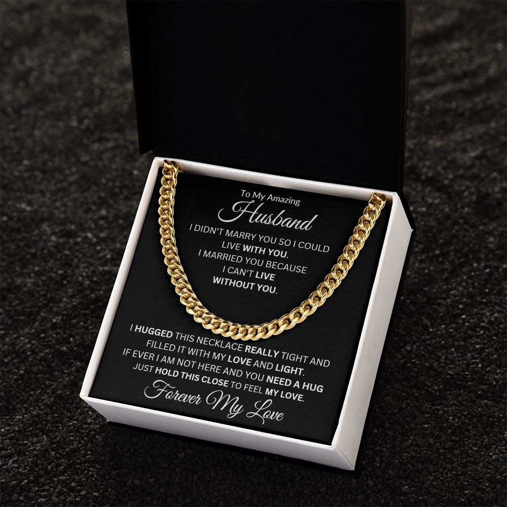TO MY AMZING HUSBAND CUBAN CHAIN NECKLACE