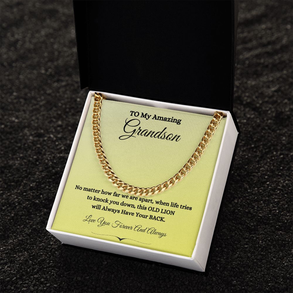 TO MY AMAZING GRANDSON CUBAN LINK CHAIN