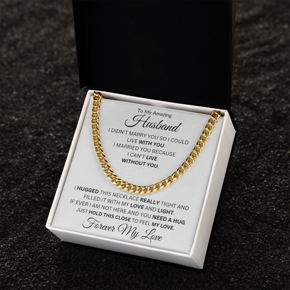 TO MY AMAZING HUSBAND CUBAN CHAIN NECKLACE