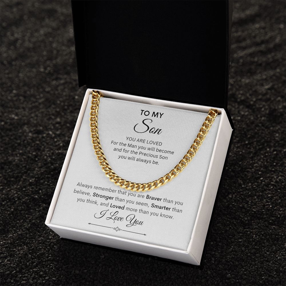 TO MY SON CUBAN CHAIN NECKLACE