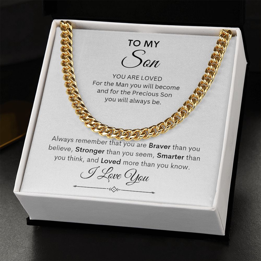 TO MY SON CUBAN CHAIN NECKLACE
