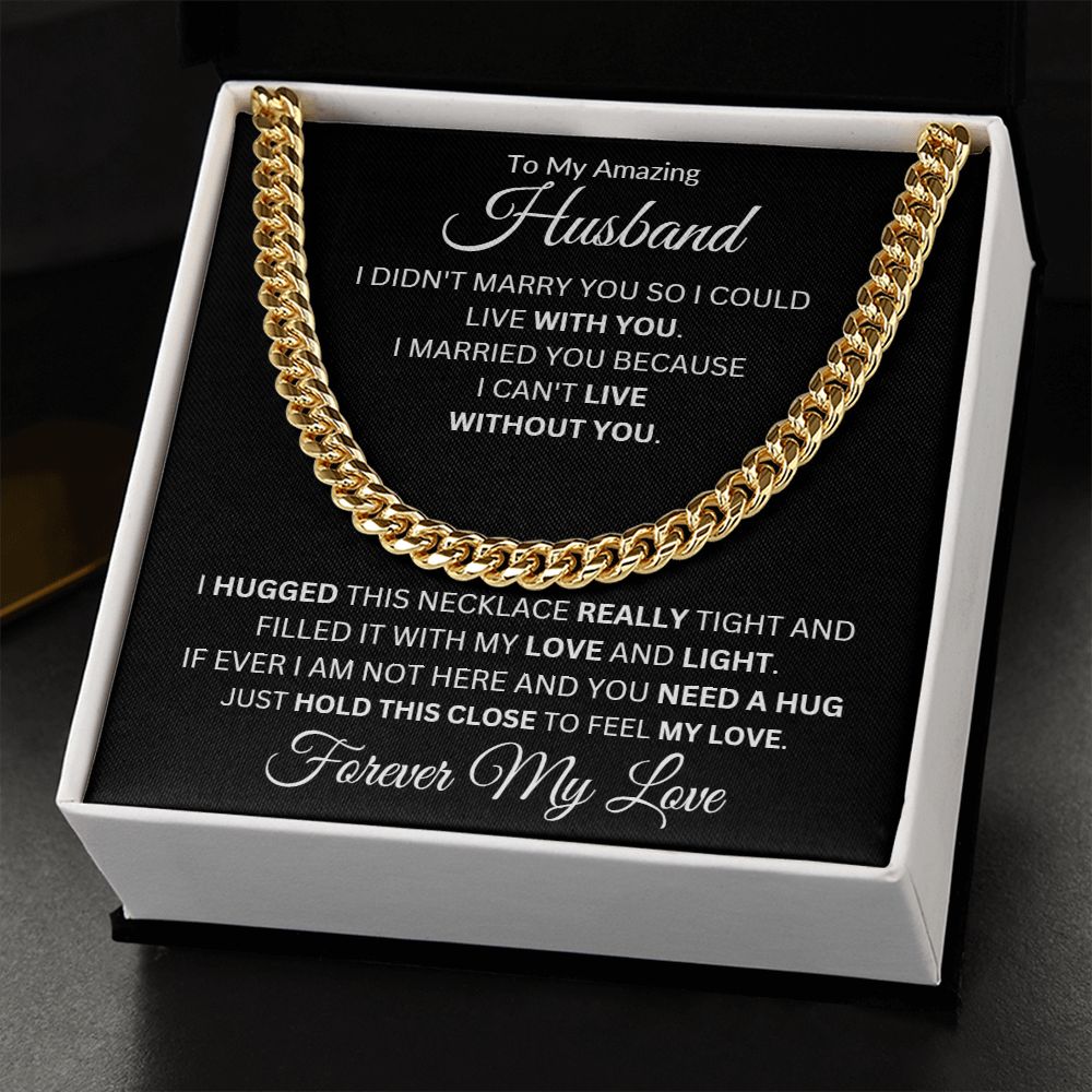 TO MY AMZING HUSBAND CUBAN CHAIN NECKLACE
