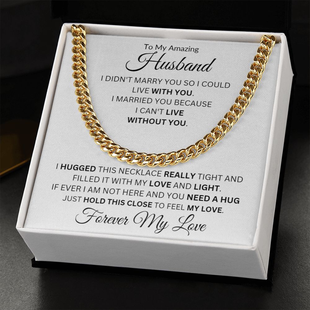 TO MY AMAZING HUSBAND CUBAN CHAIN NECKLACE