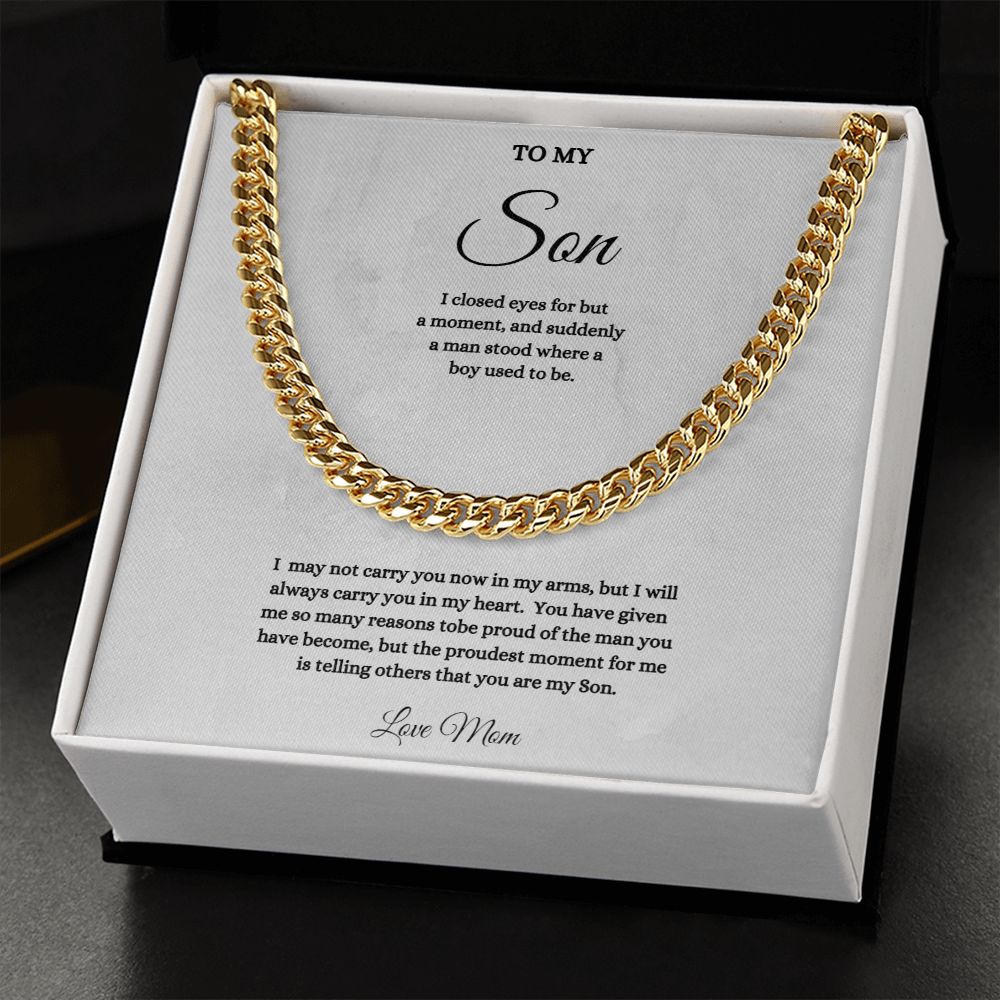 TO MY SON CUBAN CHAIN NECKLACE