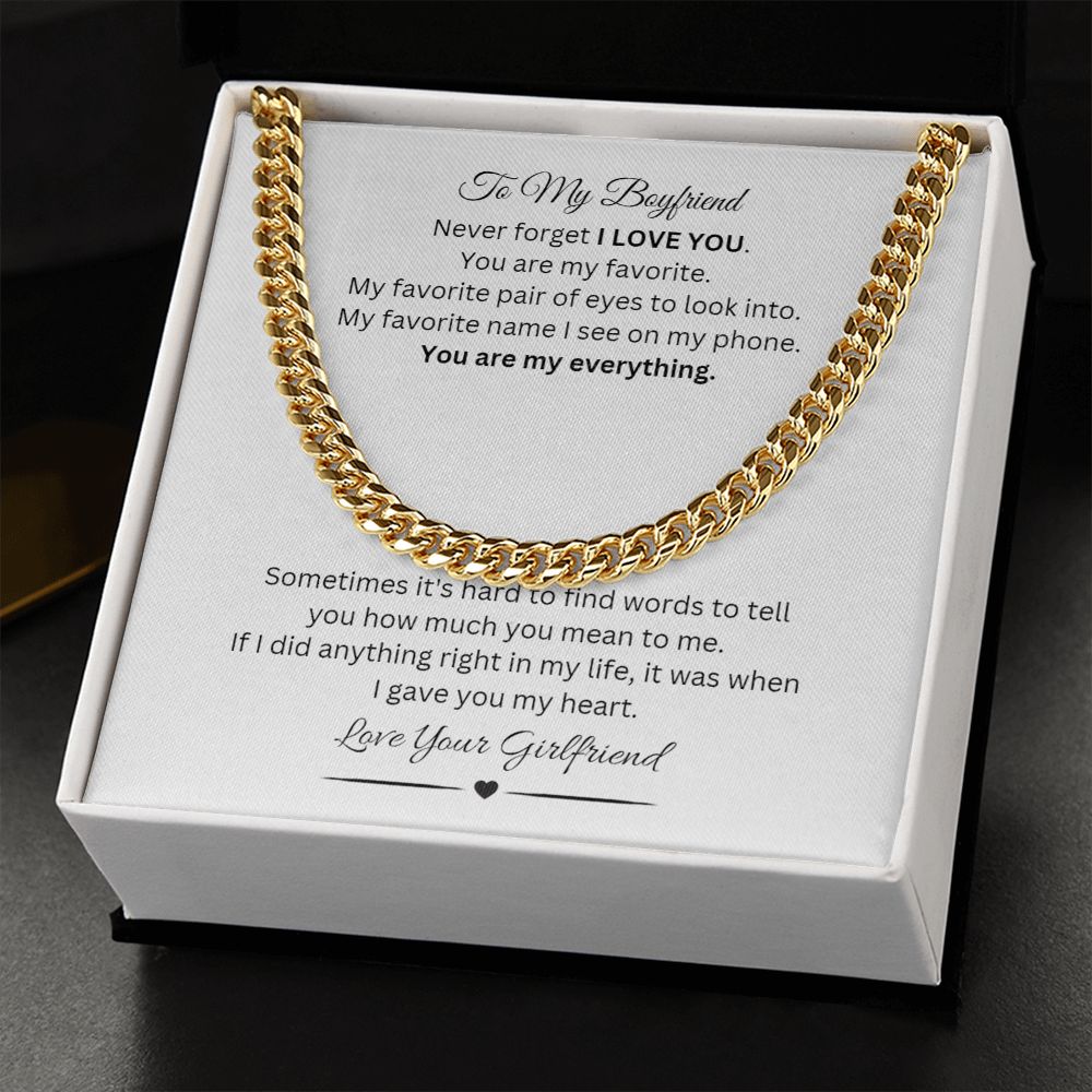 To My Boyfriend Cuban Chain