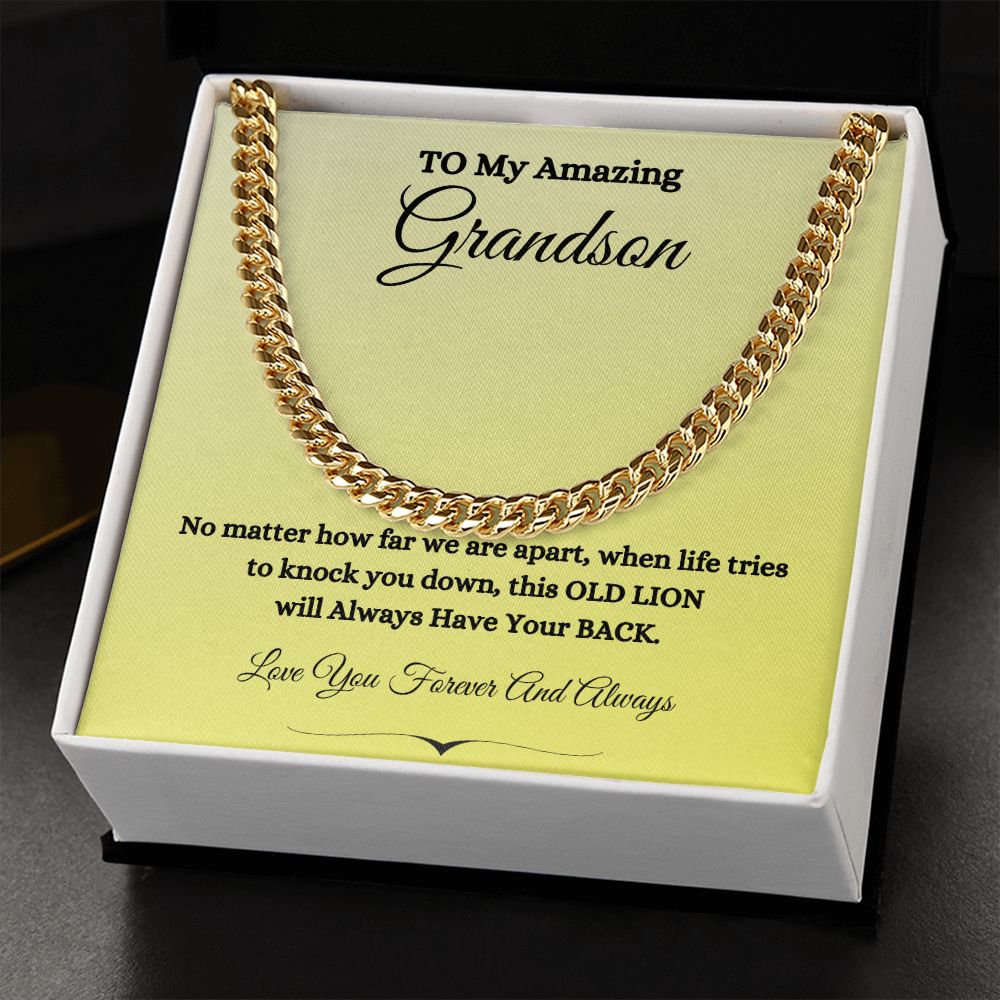TO MY AMAZING GRANDSON CUBAN LINK CHAIN