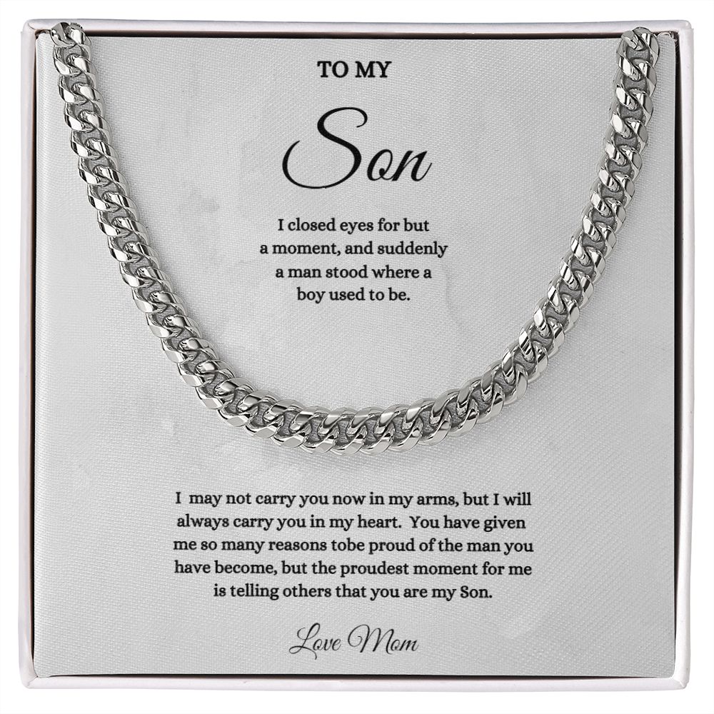 TO MY SON CUBAN CHAIN NECKLACE