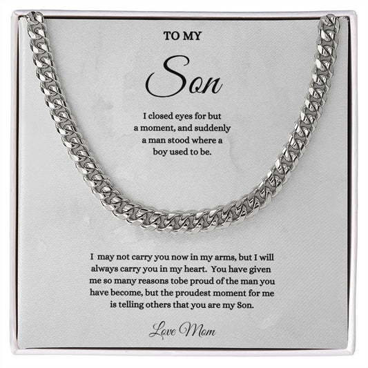 TO MY SON CUBAN CHAIN NECKLACE