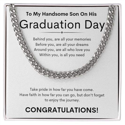 TO MY HANDSOME SON ON HIS GRADUATION DAY CUBAN CHAIN