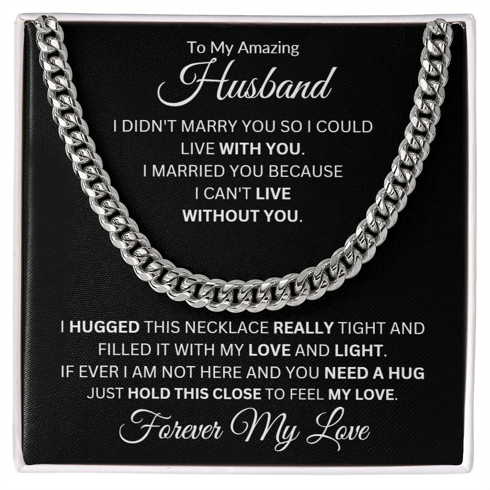 TO MY AMZING HUSBAND CUBAN CHAIN NECKLACE