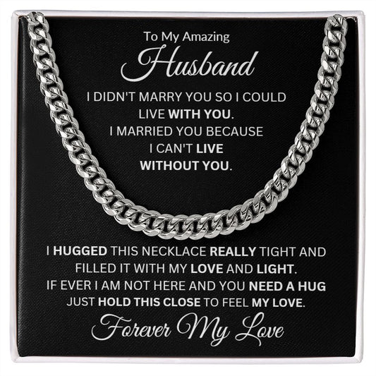 TO MY AMZING HUSBAND CUBAN CHAIN NECKLACE