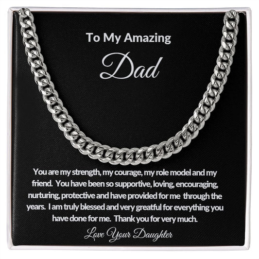 TO MY AMAZING DAD CUBAN LINK CHAIN