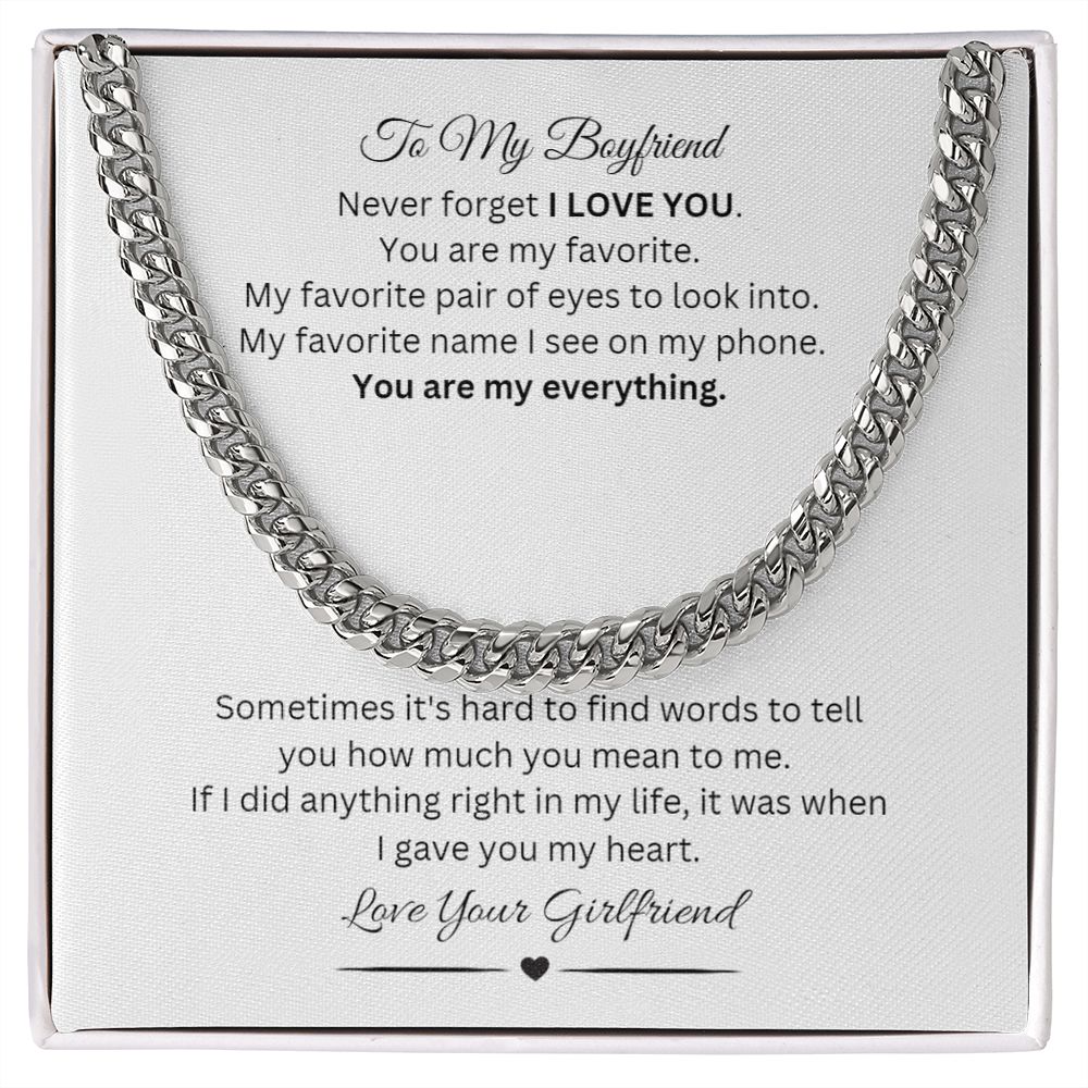To My Boyfriend Cuban Chain