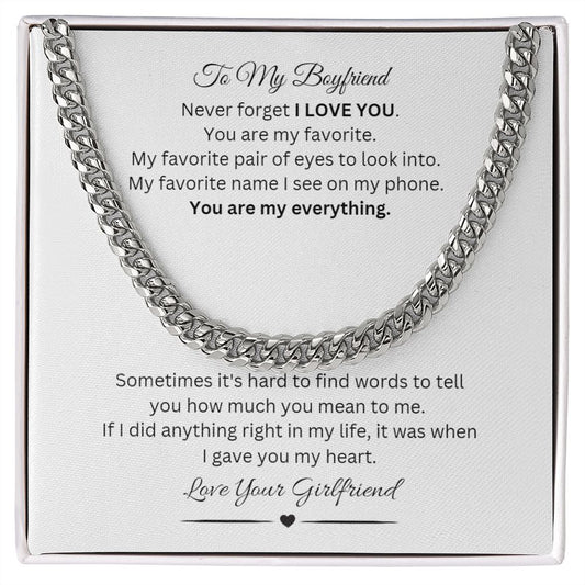To My Boyfriend Cuban Chain